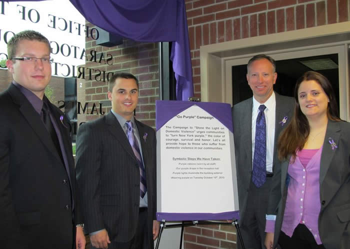 October is Domestic Violence Awareness Month.  Wear purple on October 19th in support of victims of domestic violence. The Office for the Prevention of Domestic Violence and the Saratoga County District Attorney’s Office remind readers that most homicides are between those who are familiar with one another