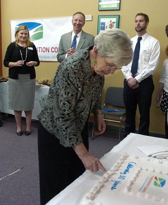 DA James Murphy celebrates The Prevention Council’s 30th Anniversary with former Executive Director Judy Ekman (foreground) and current Executive Director Heather Kisselbeck (left) at an open house at the offices on Phila Street in Saratoga Springs.  Murphy has been involved with the the Prevention Council for 15 years